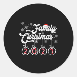 Family Christmas 2021 Funny Cute Christmas Holiday Classic Round Sticker
