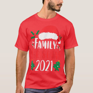 Family Christmas 2021 Matching Pajama Santa Hat T-Shirt