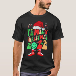 family christmas 2022 groovy Pajama matching Santa T-Shirt