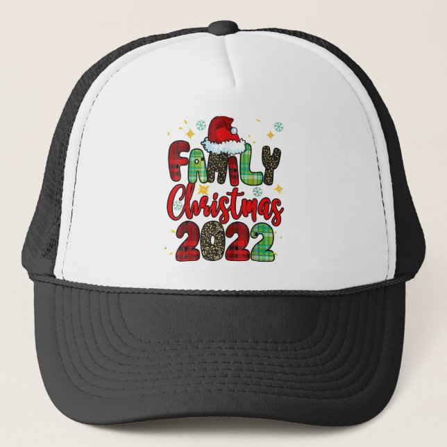 Family Christmas 2022 Matching Family Funny Santa Trucker Hat (Front)