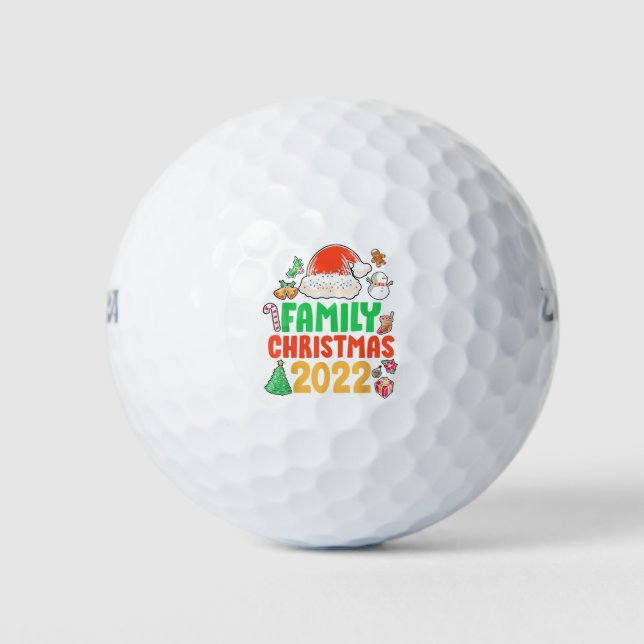 Family Christmas 2022 Matching Shirts Funny Santa Golf Balls (Front)