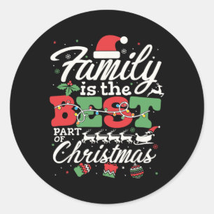 Family Christmas 2023 Matching Funny Xmas Crew Squ Classic Round Sticker