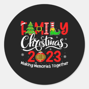 Family Christmas 2023 Matching Outfits Team Santa Classic Round Sticker
