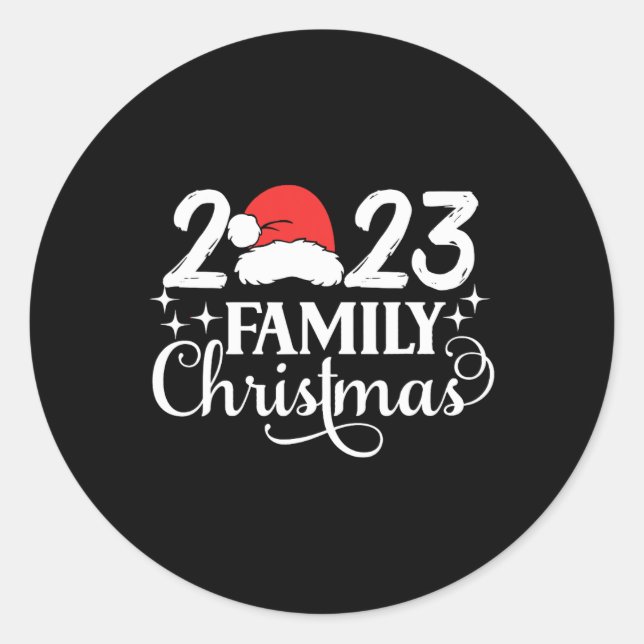 Family Christmas 2023 Matching Squad Crew Santa Fu Classic Round Sticker (Front)