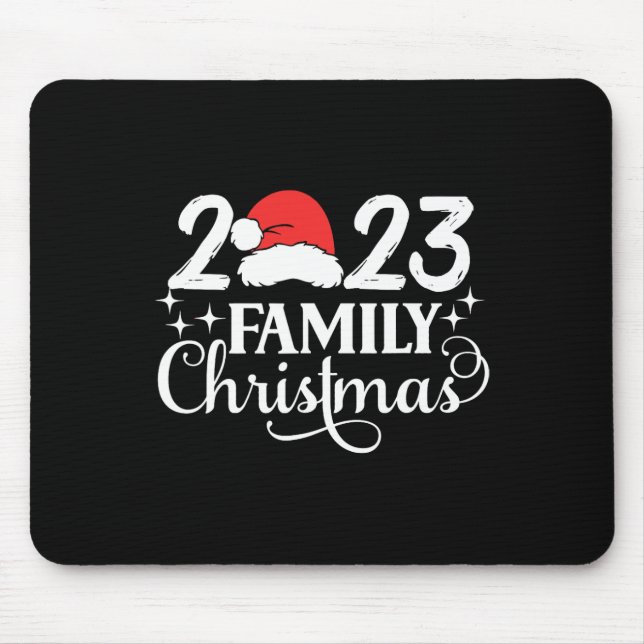 Family Christmas 2023 Matching Squad Crew Santa Fu Mouse Mat (Front)