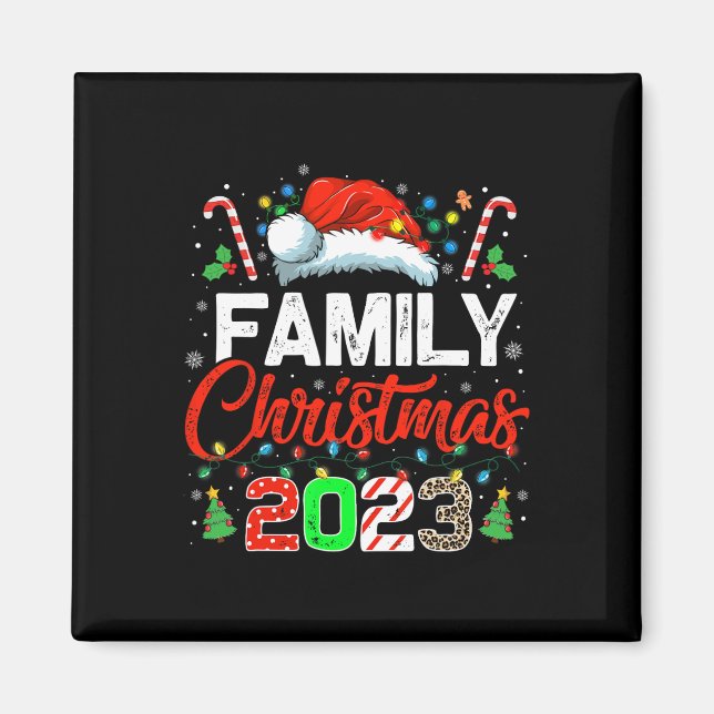 Family Christmas 2023 Matching Squad Santa Elf Fun Magnet (Front)