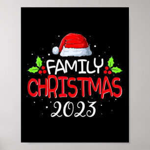 Family Christmas 2023 Matching Squad Santa Elf Fun Poster