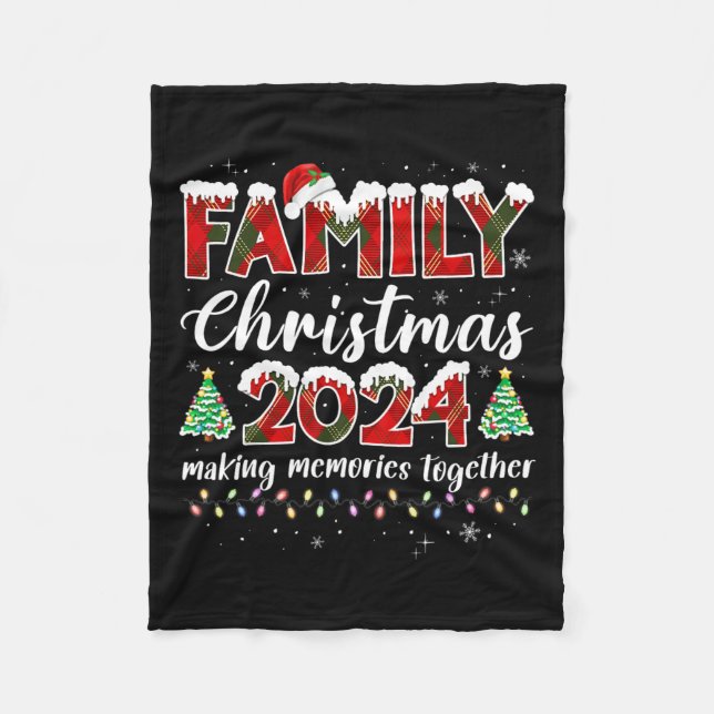Family Christmas 2024 Christmas Squad Xmas Matchin Fleece Blanket (Front)