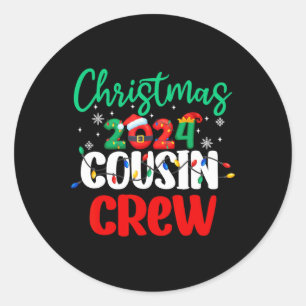 Family Christmas 2024 Cousin Crew Matching Squad S Classic Round Sticker