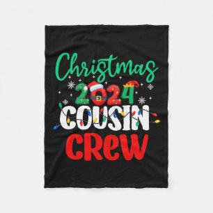 Family Christmas 2024 Cousin Crew Matching Squad S Fleece Blanket