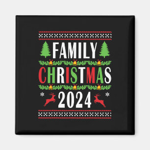 Family Christmas 2024 Funny Matching Xmas Tree Magnet