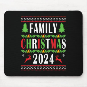 Family Christmas 2024 Funny Matching Xmas Tree  Mouse Mat