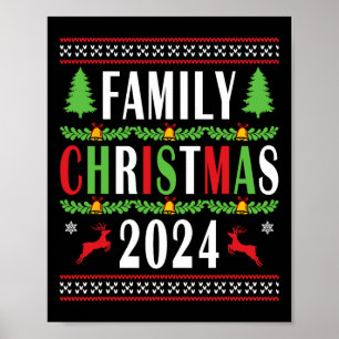 Family Christmas 2024 Funny Matching Xmas Tree  Poster
