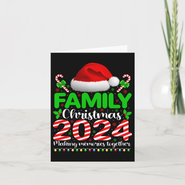 Family Christmas 2024 Funny Xmas Pjs Men Women Kid Card (Front)