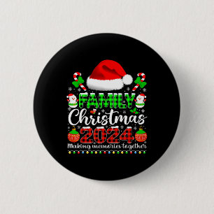 Family Christmas 2024 Funny Xmas Pyjamas Buffalo P 6 Cm Round Badge