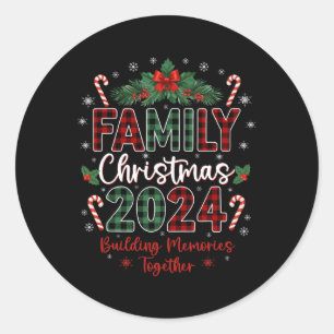 Family Christmas 2024 Group Matching Xmas Squad Classic Round Sticker