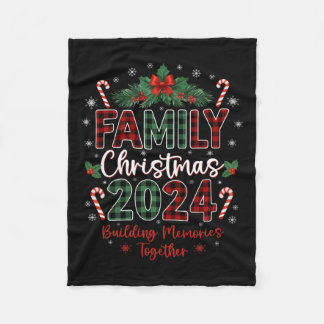Family Christmas 2024 Group Matching Xmas Squad  Fleece Blanket