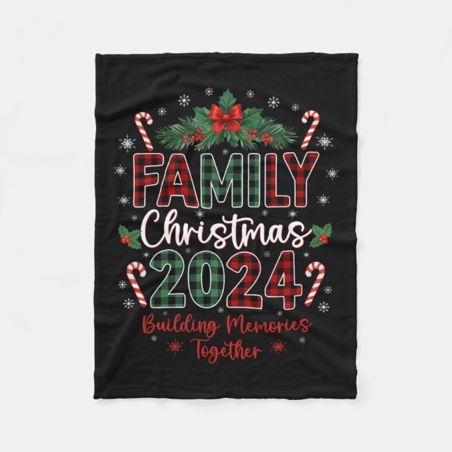 Family Christmas 2024 Group Matching Xmas Squad  Fleece Blanket (Front)