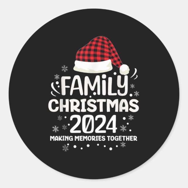 Family Christmas 2024 Holiday Matching Family Xmas Classic Round Sticker (Front)