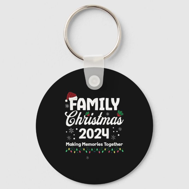 Family Christmas 2024 Holiday Matching Family Xmas Key Ring (Front)