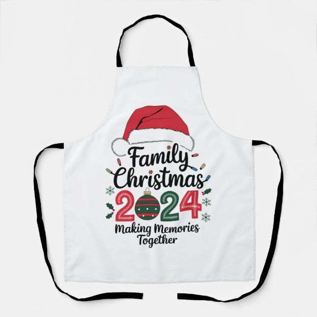 Family Christmas 2024 Making Memories Together Apron (Front)
