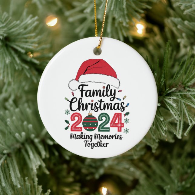 Family Christmas 2024 Making Memories Together Ceramic Tree Decoration (Tree)