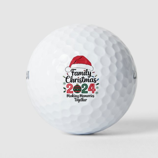 Family Christmas 2024 Making Memories Together Golf Balls (Front)