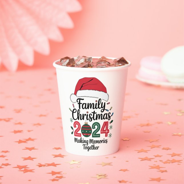 Family Christmas 2024 Making Memories Together Paper Cups (Insitu)