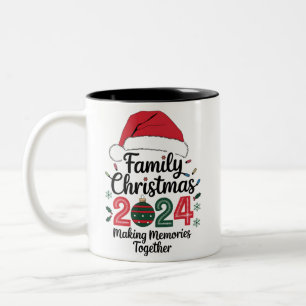 Family Christmas 2024 Making Memories Together Two-Tone Coffee Mug