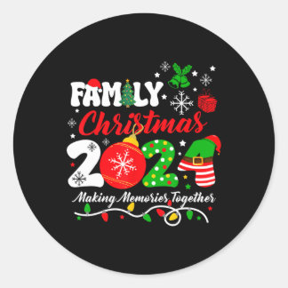 Family Christmas 2024 Making Memories Together Xma Classic Round Sticker