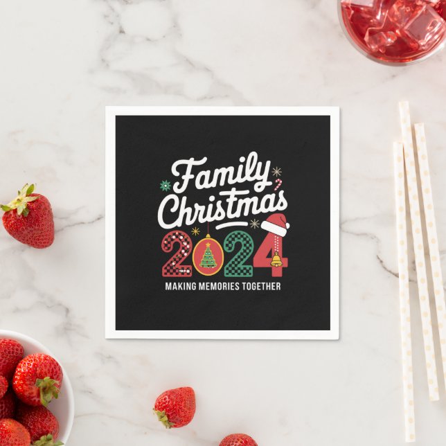Family Christmas 2024 Matching Outfit Xmas Squad  Napkin (Insitu)