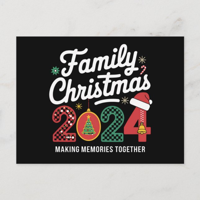 Family Christmas 2024 Matching Outfit Xmas Squad  Postcard (Front)