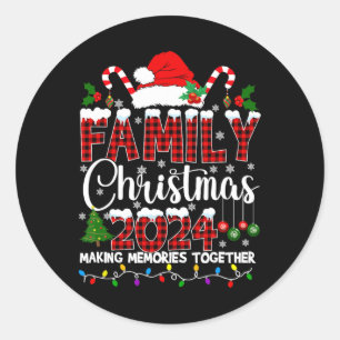 Family Christmas 2024 Matching Outfit Xmas Squad S Classic Round Sticker