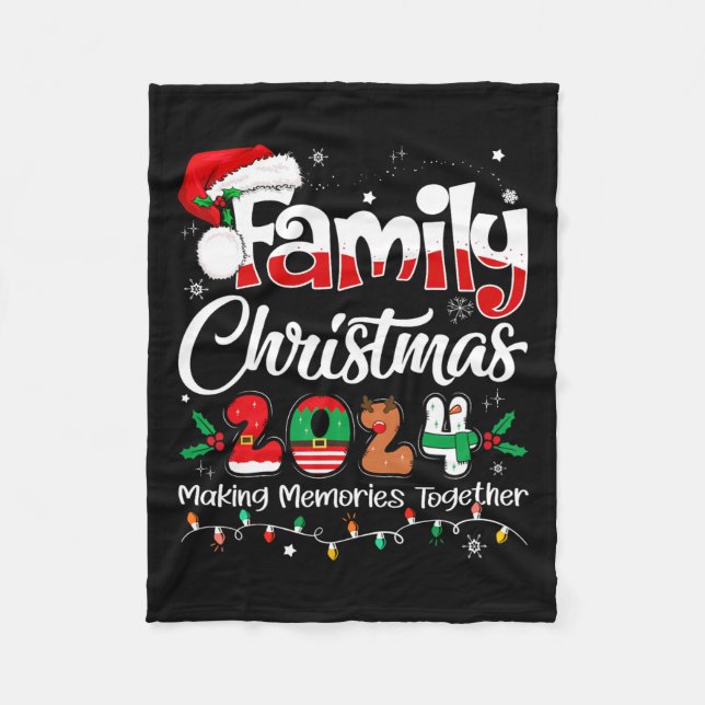 Family Christmas 2024 Matching Outfit Xmas Squad S Fleece Blanket (Front)