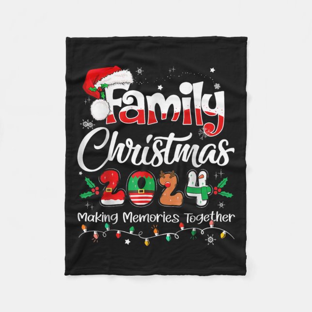 Family Christmas 2024 Matching Outfit Xmas Squad S Fleece Blanket (Front)
