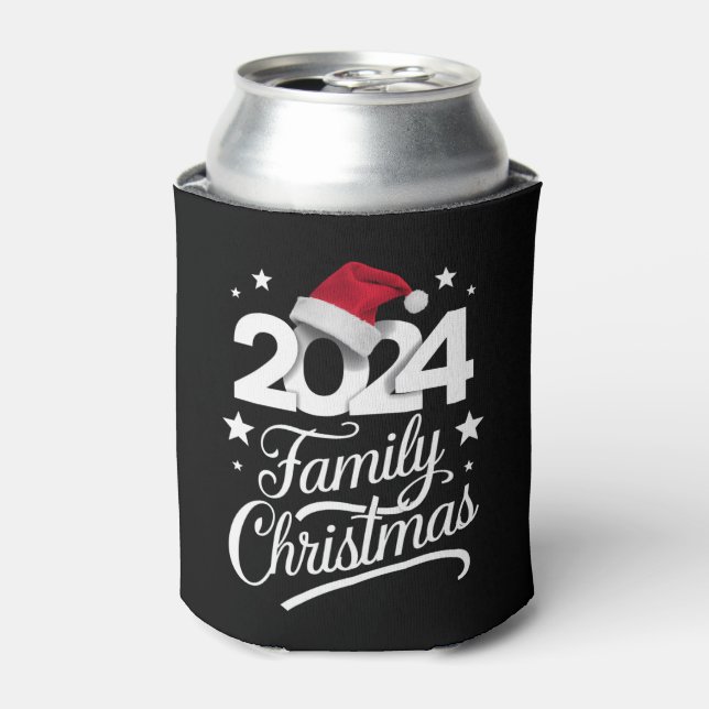 Family Christmas 2024 Matching Pajama Santa Can Cooler (Can Front)