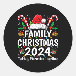 Family Christmas 2024 Matching Squad Santa Elf Fun Classic Round Sticker