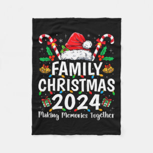 Family Christmas 2024 Matching Squad Santa Elf Fun Fleece Blanket