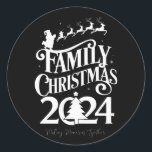 Family Christmas 2024 Memories Together Matching  Classic Round Sticker<br><div class="desc">Family Christmas 2024 Memories Together Matching</div>