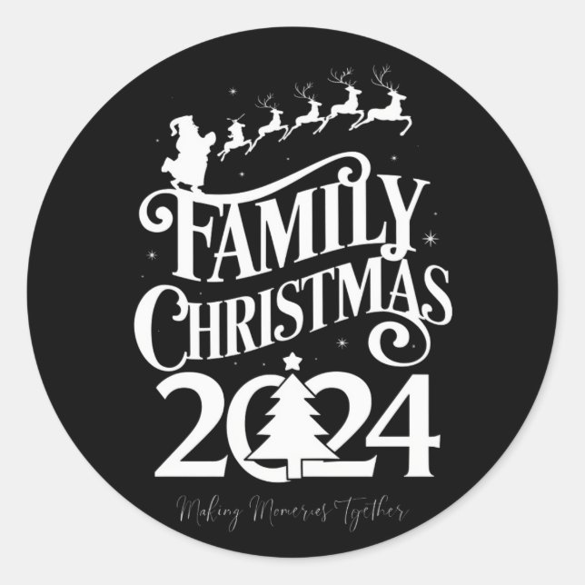 Family Christmas 2024 Memories Together Matching  Classic Round Sticker (Front)