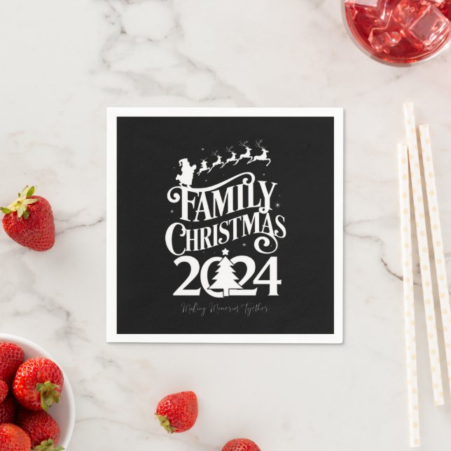 Family Christmas 2024 Memories Together Matching  Napkin (Insitu)