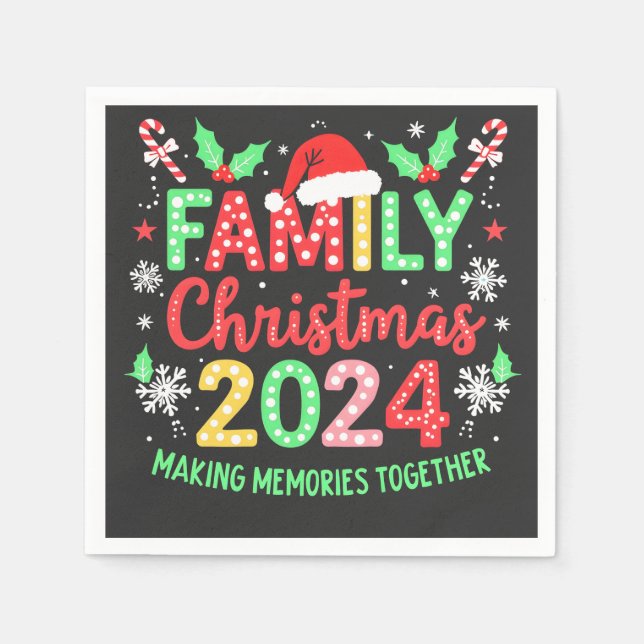 Family Christmas 2024 Xmas Family Matching Outfit  Napkin (Front)