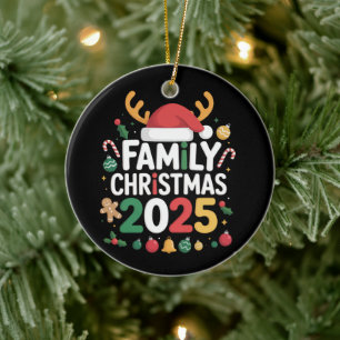 Family Christmas 2025 Crew Group Matching Family Ceramic Tree Decoration