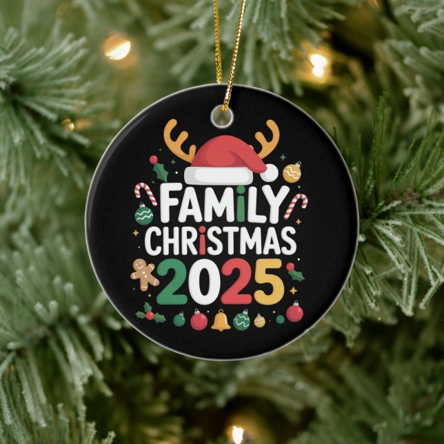 Family Christmas 2025 Crew Group Matching Family  Ceramic Tree Decoration (Tree)