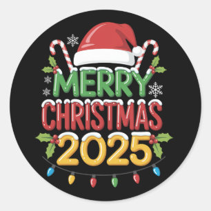Family Christmas 2025 Crew Group Matching Family Classic Round Sticker