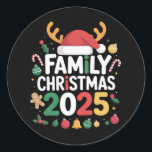 Family Christmas 2025 Crew Group Matching Family  Classic Round Sticker<br><div class="desc">Family Christmas 2025 Crew Group Matching Family</div>
