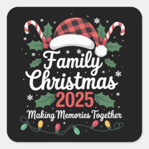 Family Christmas 2025 Crew Group Matching Family Square Sticker