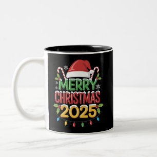Family Christmas 2025 Crew Group Matching Family Two-Tone Coffee Mug