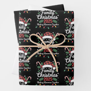 Family Christmas 2025 Crew Group Matching Family  Wrapping Paper Sheet