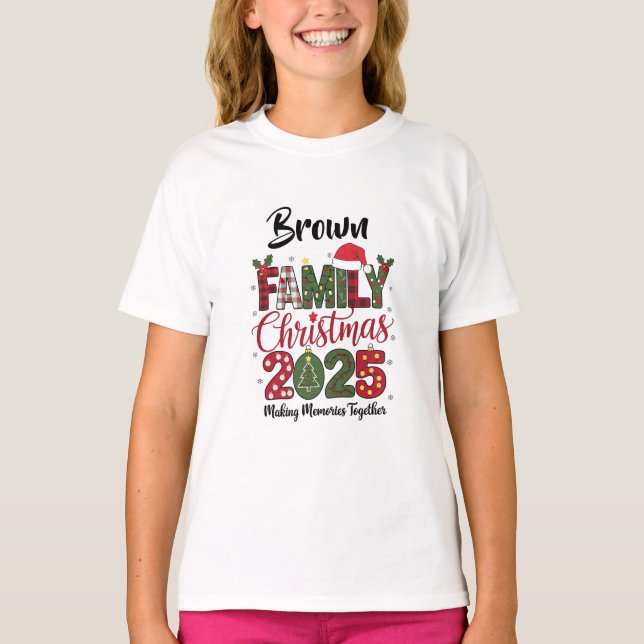  Family Christmas 2025 customisable Matching T-Shirt (Front)